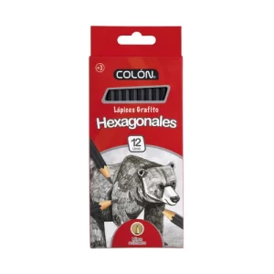 CAJA DE LÁPICES GRAFITO COLÓN HB N°2 HEXAGONALES - 12 UNIDADES - COLÓN